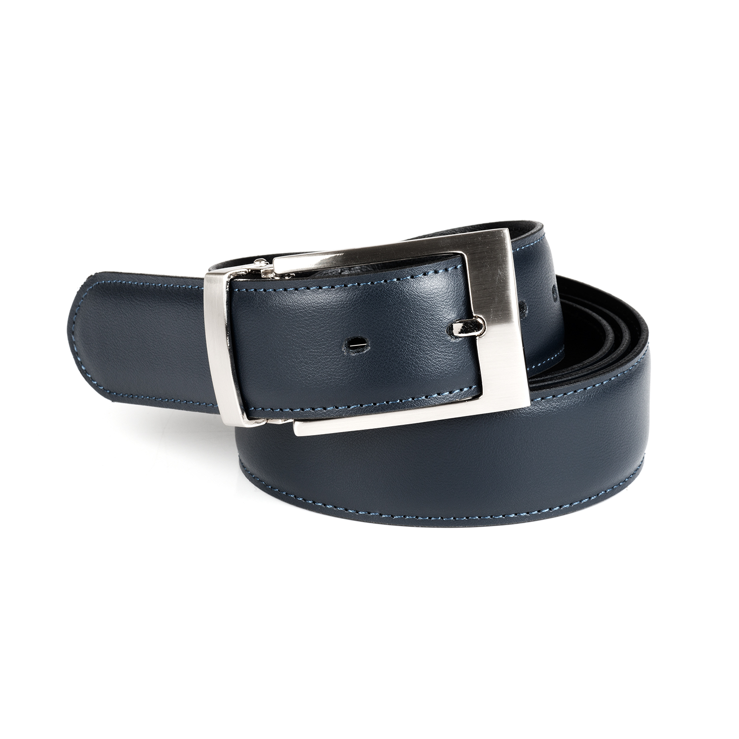 navy blue leather belt