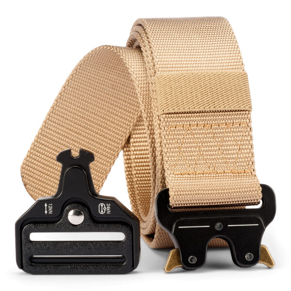 Tactical Waist Belt Heavy Duty Metal Buckle - Khaki - Image 2