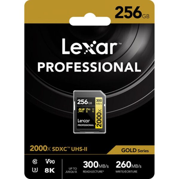 Lexar 256GB Professional 2000x 300MB/s SDXC UHS-II Memory Card - Image 2