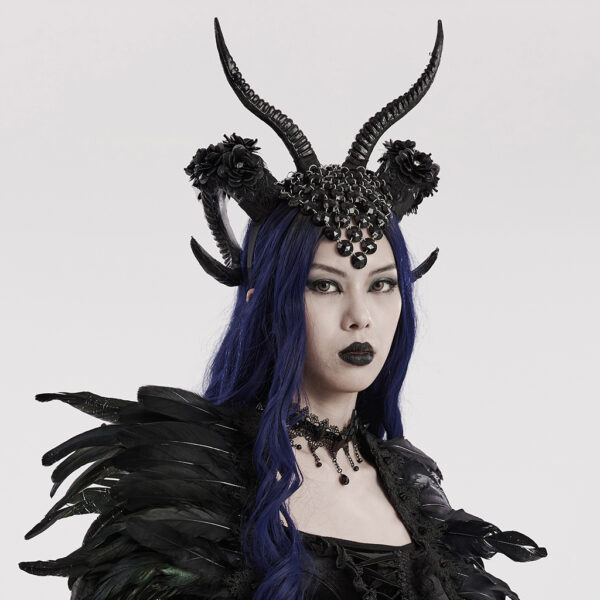 Goth Black Demon Horns - Image 2