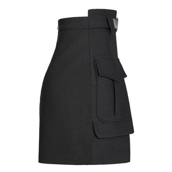 A Line Mini Skirt With Decorative Belt - M - Image 3