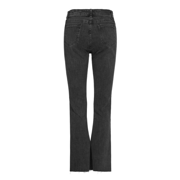 Asymmetric Placket Flare Jeans -S - Image 3