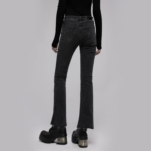 Asymmetric Placket Flare Jeans -S - Image 12