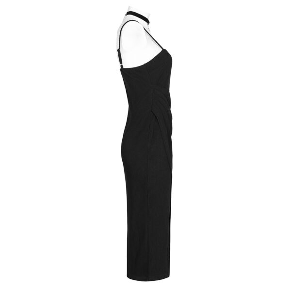 Asymmetric Split Slip Dress With Choker - M-L - Image 2