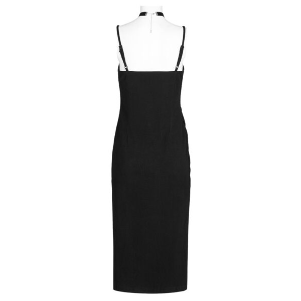 Asymmetric Split Slip Dress With Choker - M-L - Image 3