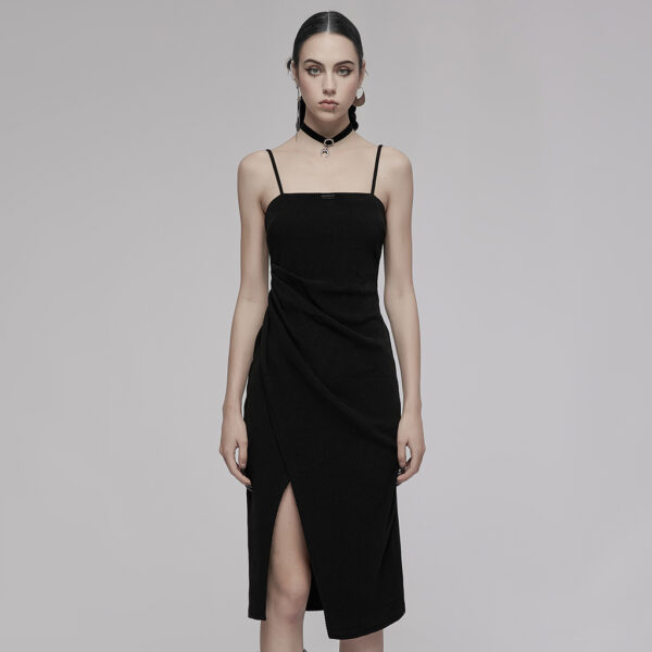 Asymmetric Split Slip Dress With Choker - M-L - Image 8