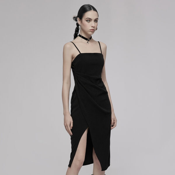 Asymmetric Split Slip Dress With Choker - M-L - Image 9