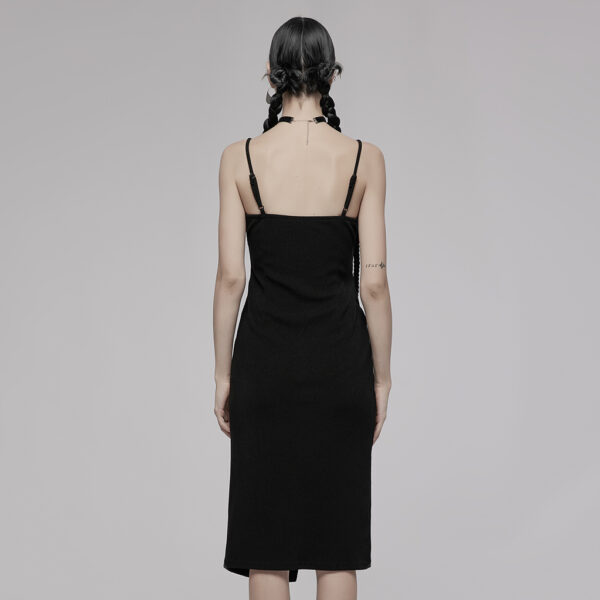 Asymmetric Split Slip Dress With Choker - M-L - Image 10