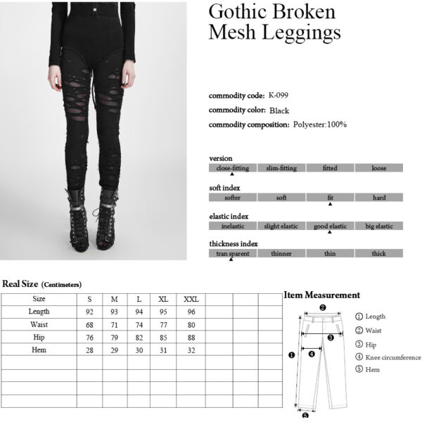 Broken Mesh Leggings - Image 9