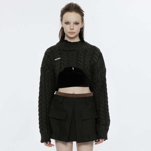 Loose Pullover Cropped Sweater XS-S