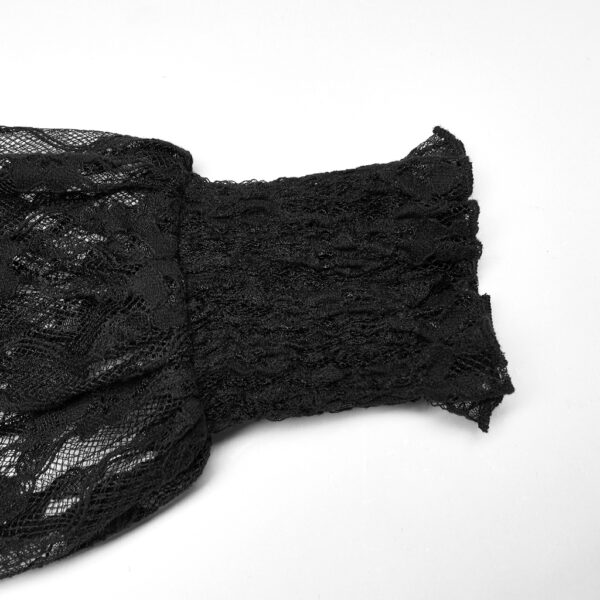 Velvet-Paneled Lace Top - S - Image 6