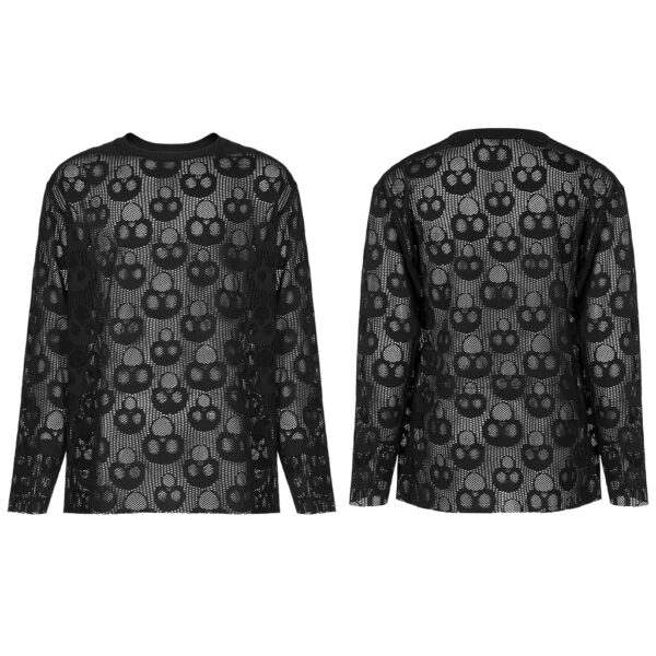 Mesh Long Sleeve Punk T-shirt - Image 5