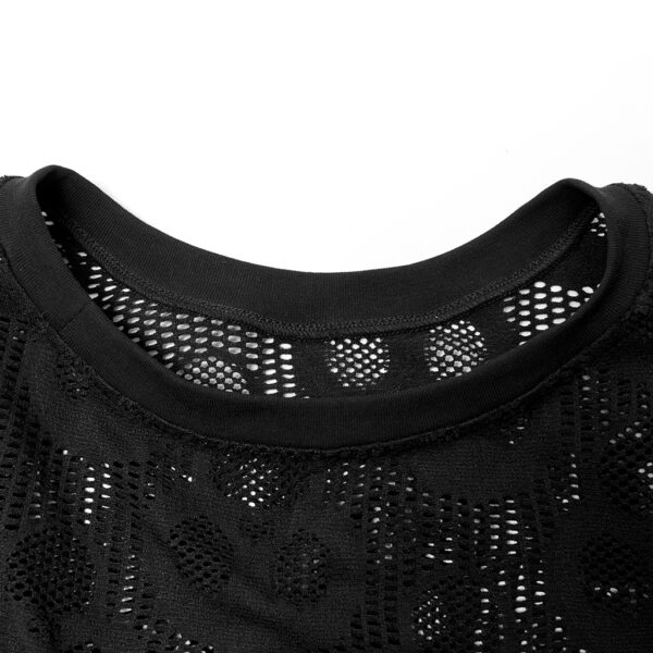 Mesh Long Sleeve Punk T-shirt - Image 6