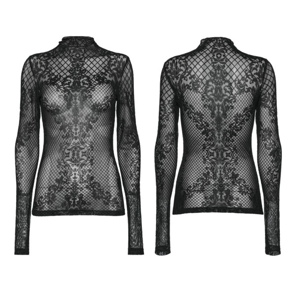 Elegant Pattern Mesh Shirt - Image 5