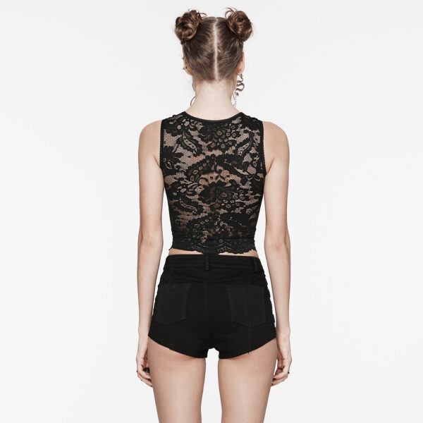 Lace Tank Cropped Top - Image 3