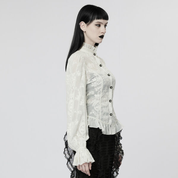 Chiffon Embroidered Perspective Blouse - Image 2