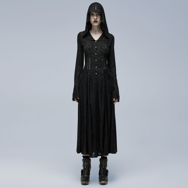 Lace Embroidered Hooded Coat - Image 2