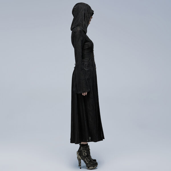 Lace Embroidered Hooded Coat - Image 3