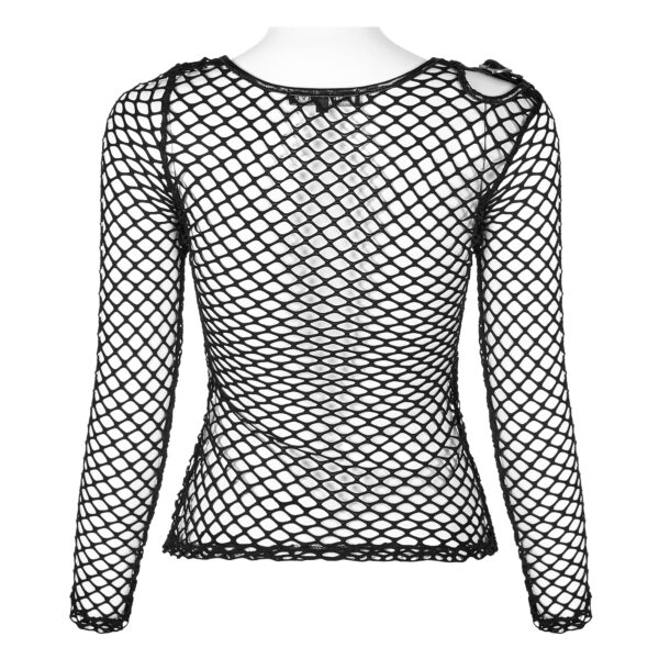 Black Punk Perspective Mesh T-Shirt - Image 3