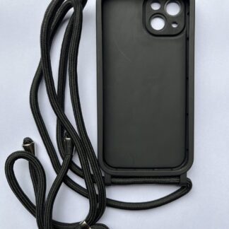 Crossbody Silicone Case Cover For iPhone 13 - Matte Black